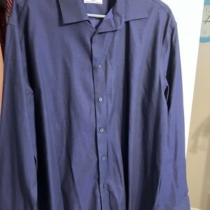 Calvin Klein Deep Blue (purple/blue) Dress Shirt.  Steel + regular fit stretch